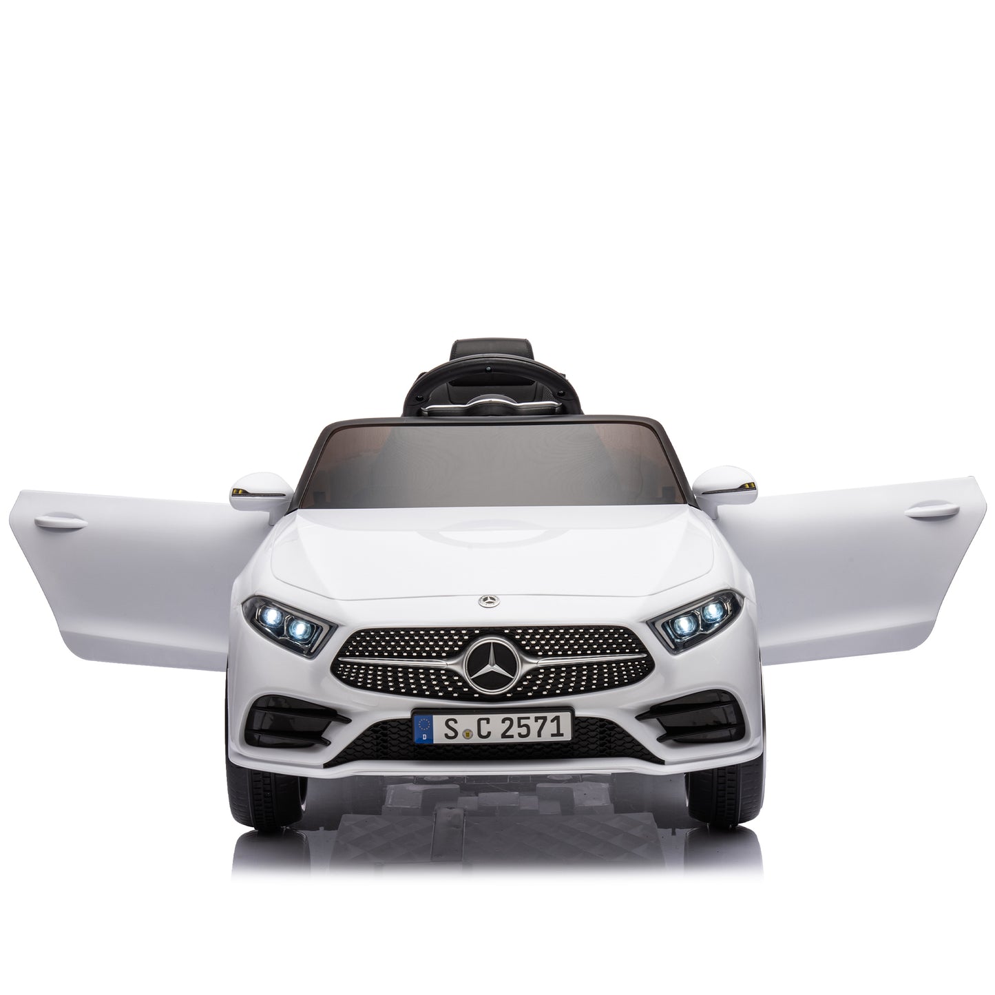 12V Kids Ride On Car w/ Parents Remote Control,Licensed Mercedes-Benz CLS 350 for Kids,Four Wheel Suspension,Power Display,Music,Volume Control,LED Lights,MP3,USB/SD for Kids 37-95 months.