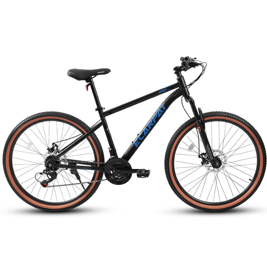 A24301 Mountain Bike 24 Inch Wheels, 21-Speed Mens Womens Trail Commuter City Mountain Bike,High Carbon steel Frame Disc Brakes Thumb Shifter Front Fork Bicycles