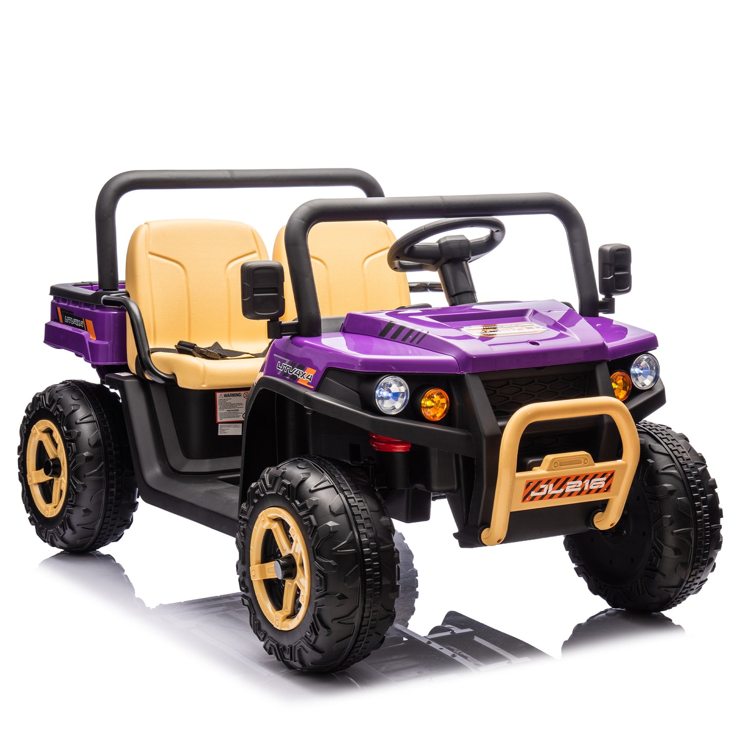 24V XXXL Kids Ride On UTV W/Parents Remote Control,Two-seater,Automatic tipping bucket,Rear wheel suspension,Slow start,Portable handle,Safety Belt,LED light,USB,MP3,Bluetooth,Horn for Kids Aged 3-8.