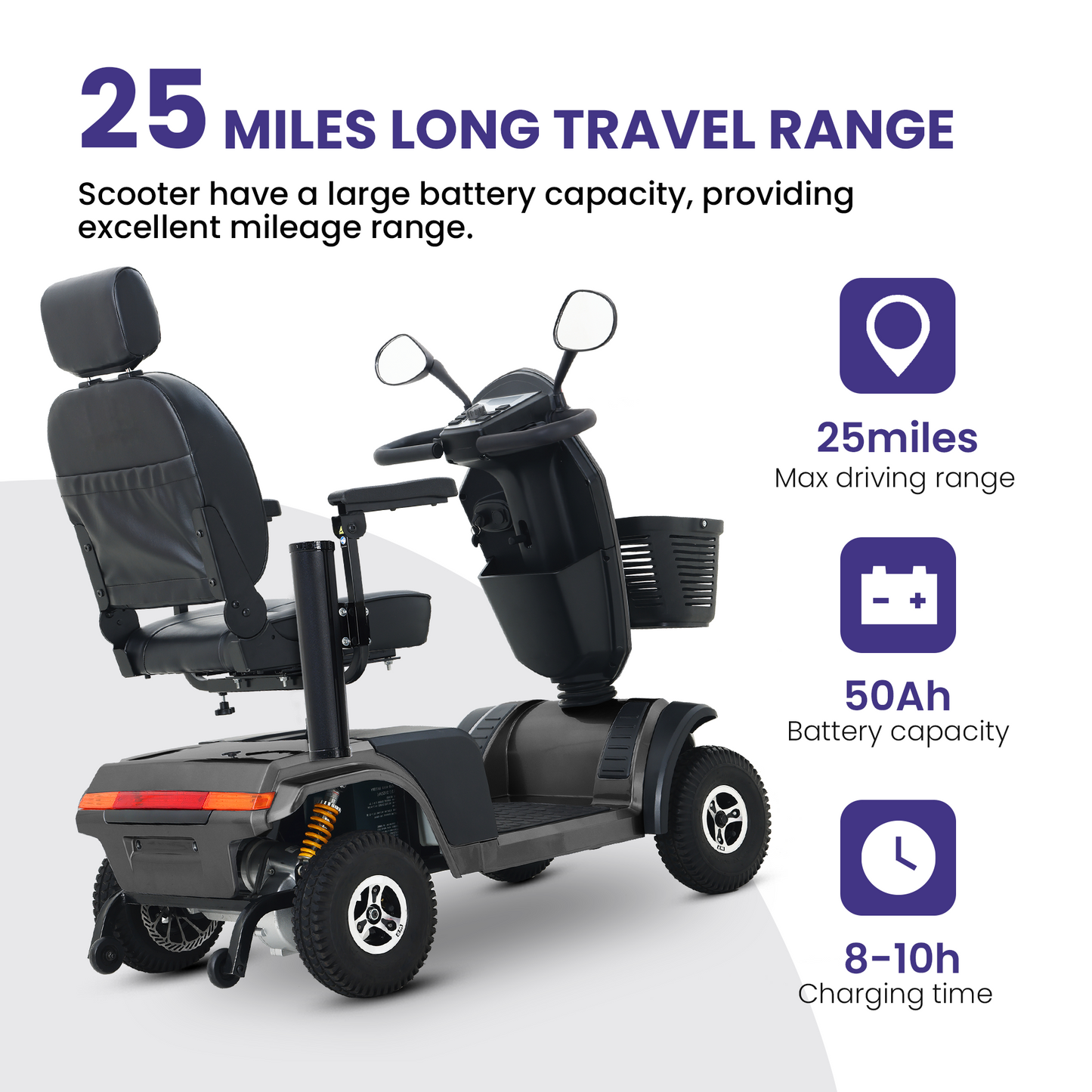 S500-BLACK Heavy Duty Mobility Scooter