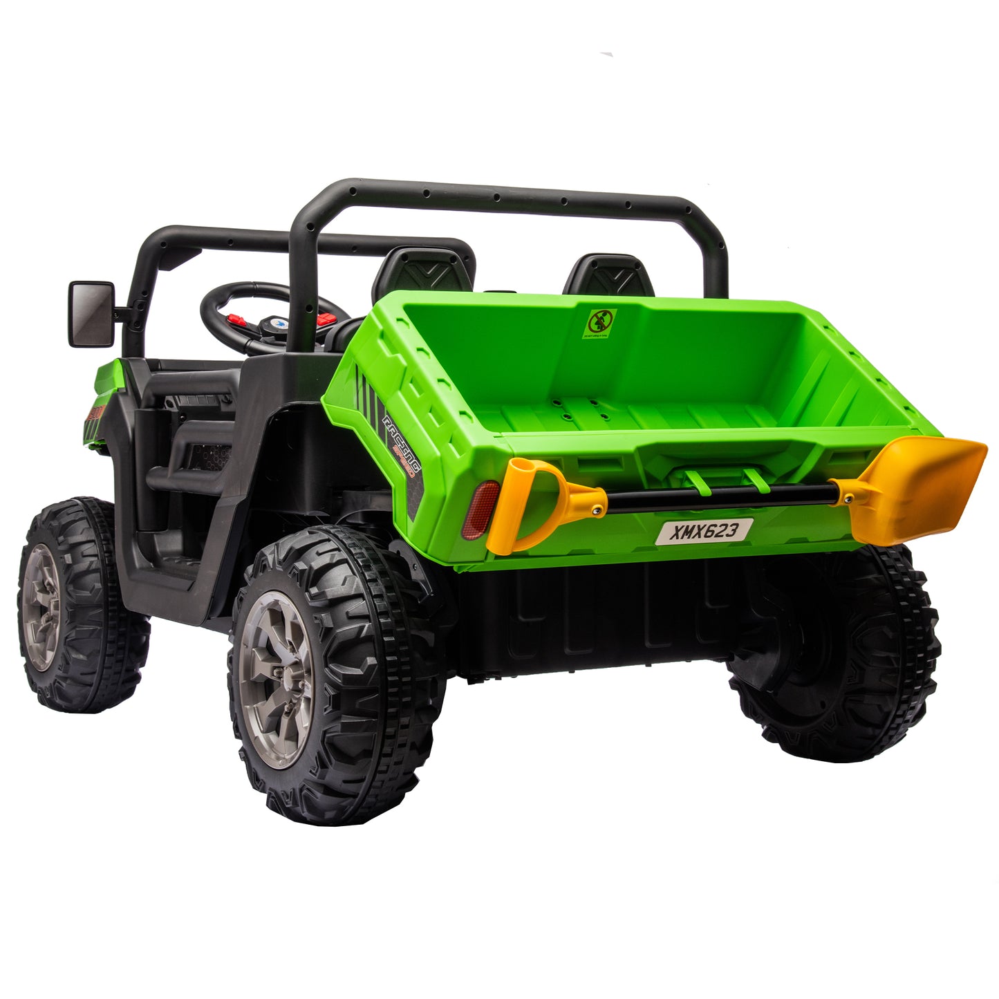 24V Ride On Truck 2 Seater Ride On UTV with 2x200W Motor Ride On Dump Truck with Dump Bed/Shovel Ride On Car with Remote Control Electric Vehicle with  Non-slip tyre for Boys Girls