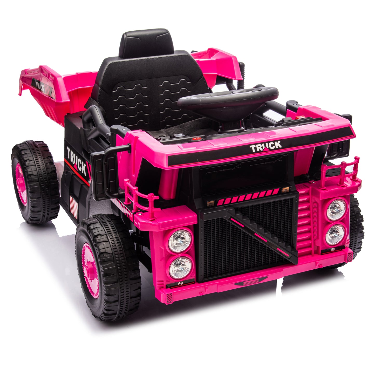 12V Kids Ride On Dump Truck W/Parents Control,2wd,Rear-wheel suspension,Electric Dump Bed and Extra Shovel,Multimedia function with Bluetooh and Music,Volume&Speed adjustment,LED Light For Kids 3-5.