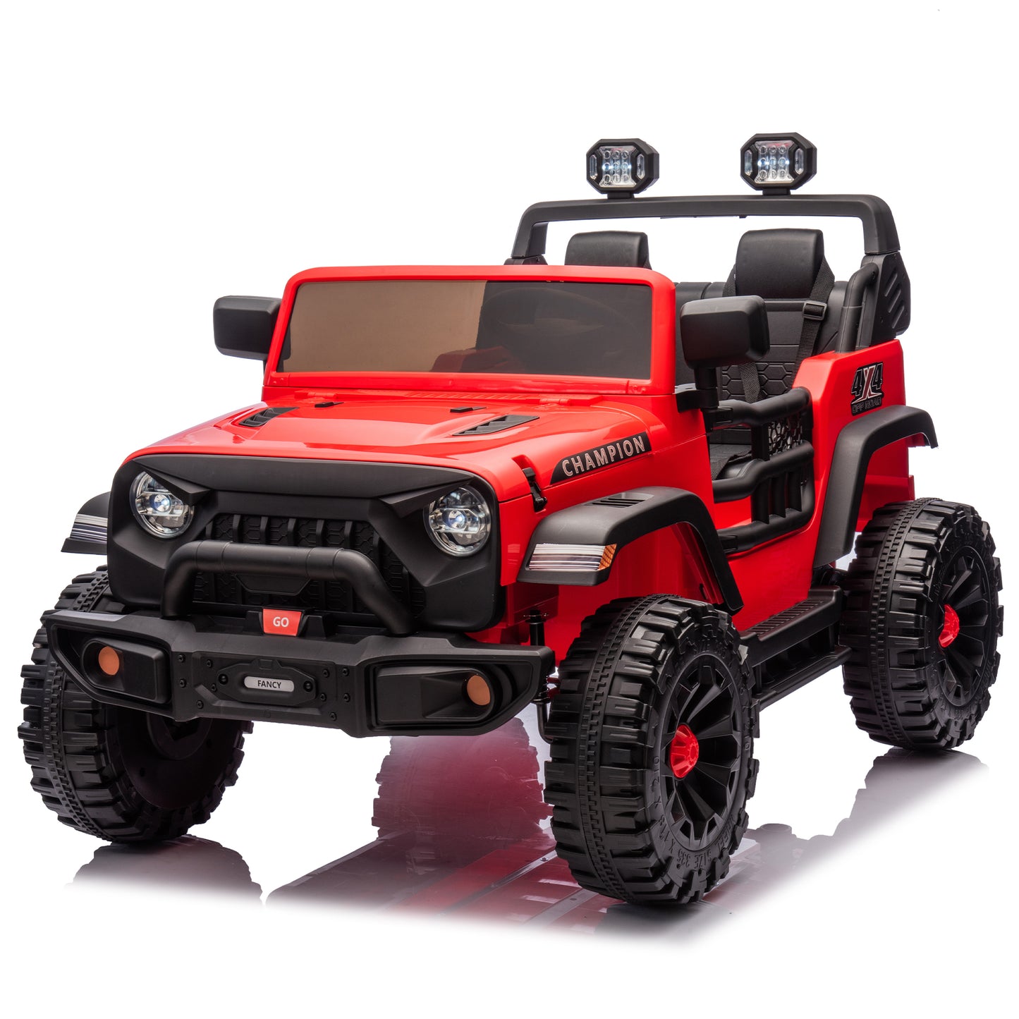 24V Two-seater Kids Ride On Electric Car W/parents control,Seat width 19.69in,400W motor,Four-wheel suspension,light&searchlight,USB,MP3,Bluetooth,Provide a speed of 1.86-4.35MPH for kids of 3+.