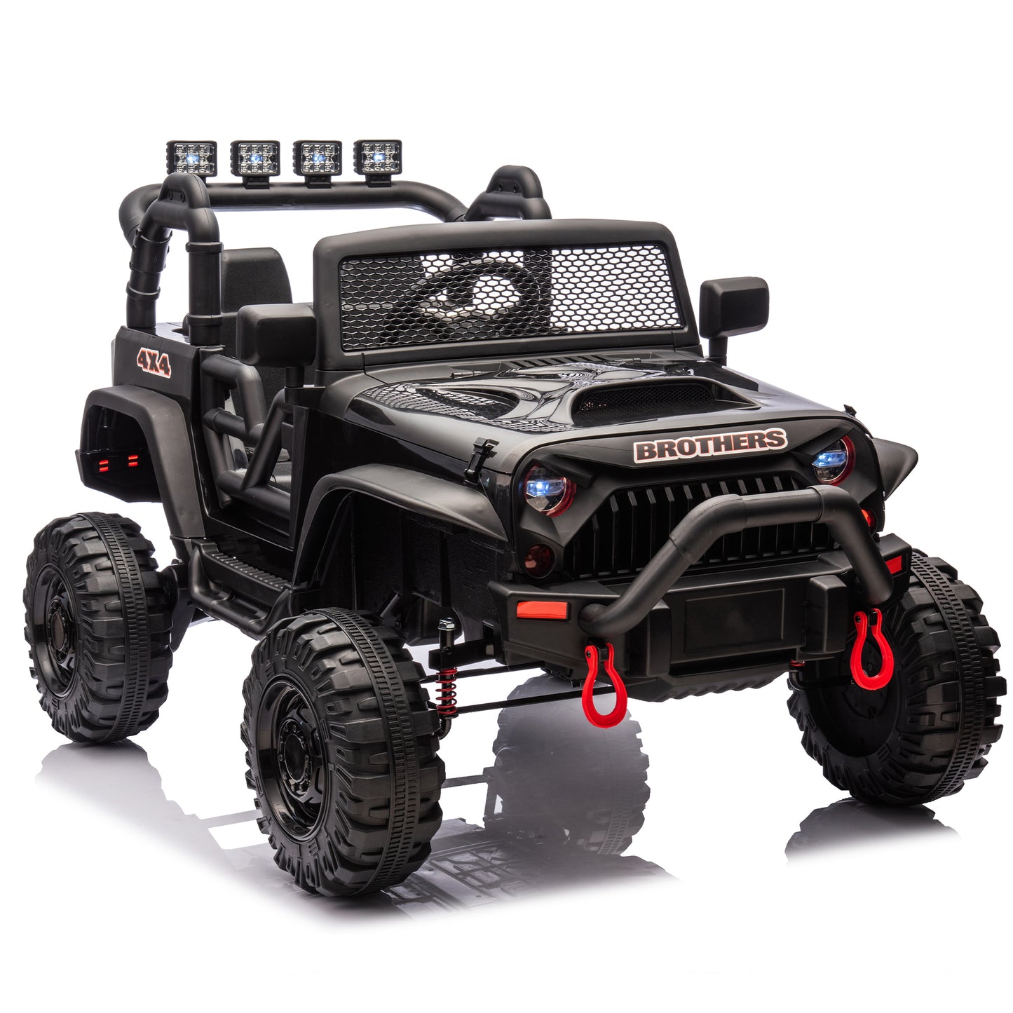 24V Kids Ride On 400W Electric toy car W/Parents Control,Four-wheel suspension,Front and rear LED searchlight,With Bluetooth,MP3,USB,Music,Volume adjustment,Light control and Power display For Kids 3+