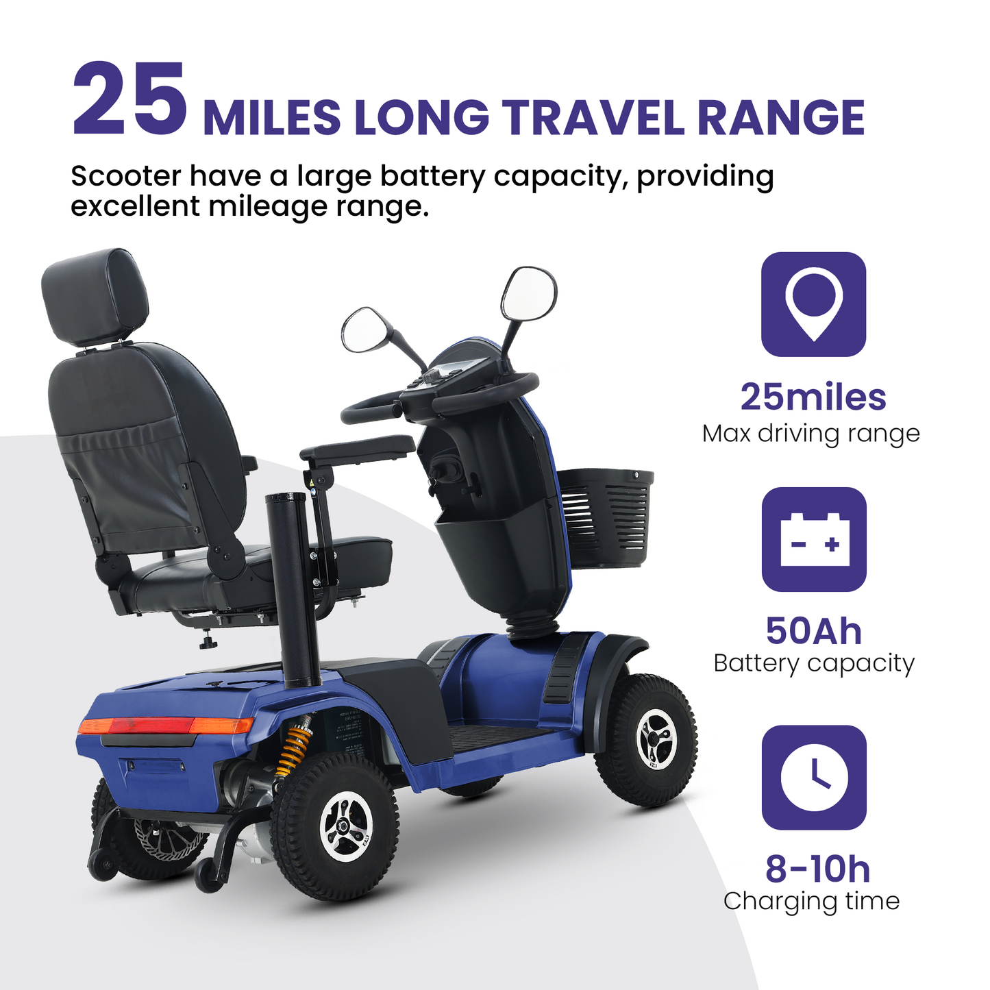 S500-BLUE Heavy Duty Mobility Scooter