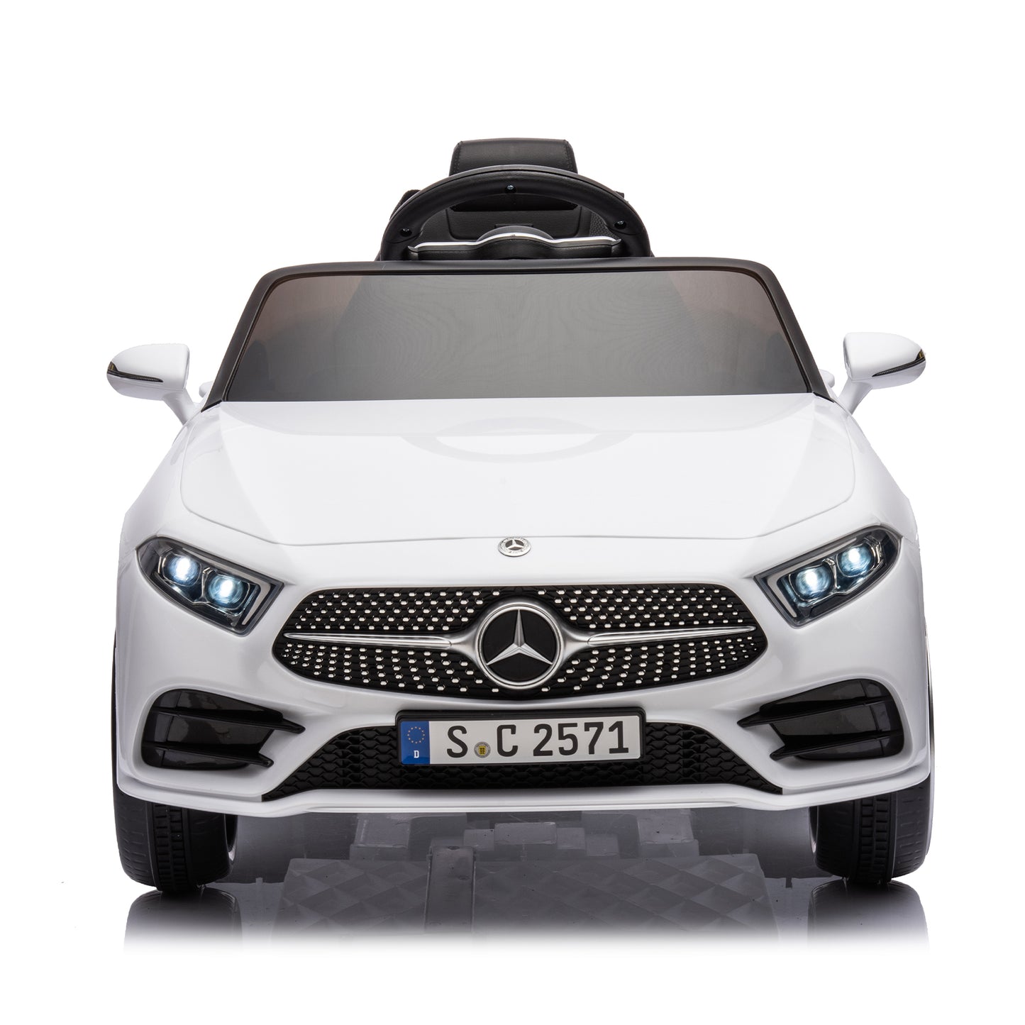 12V Kids Ride On Car w/ Parents Remote Control,Licensed Mercedes-Benz CLS 350 for Kids,Four Wheel Suspension,Power Display,Music,Volume Control,LED Lights,MP3,USB/SD for Kids 37-95 months.