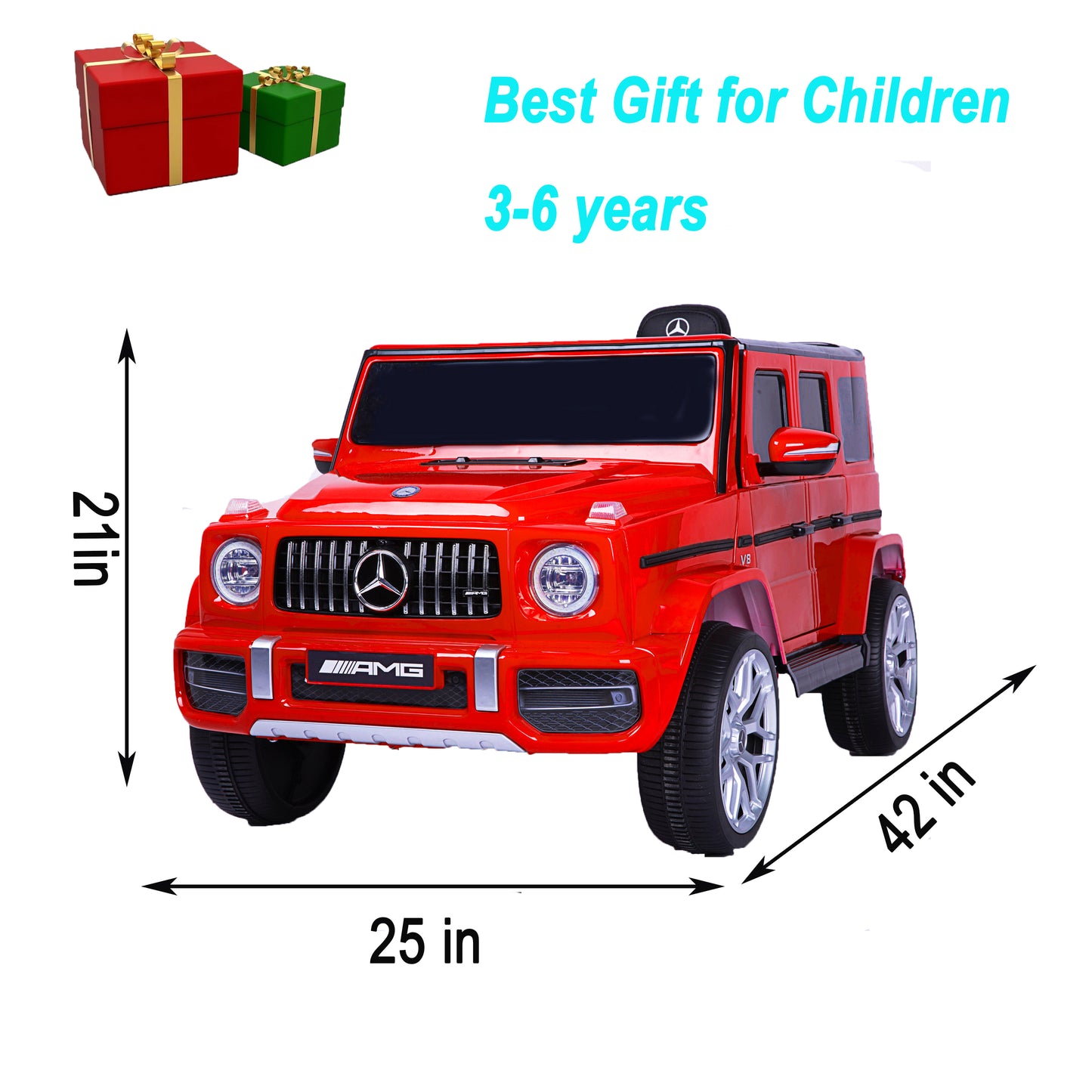 licensed Mercedes-Benz G63 Kids Ride On Car,kids Electric Car with Remote Control 12V licensed children car Motorized Vehicles for Girls,Boys,gift , Music, Horn, Spring Suspension, Safety Lock