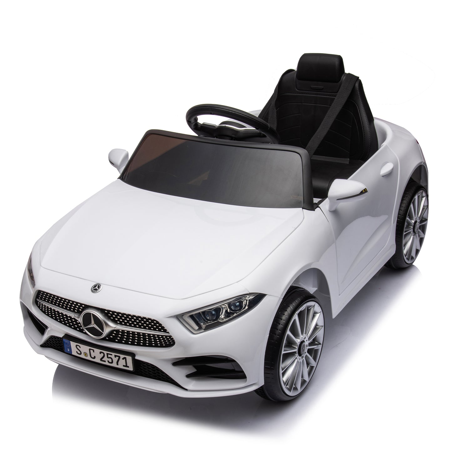 12V Kids Ride On Car w/ Parents Remote Control,Licensed Mercedes-Benz CLS 350 for Kids,Four Wheel Suspension,Power Display,Music,Volume Control,LED Lights,MP3,USB/SD for Kids 37-95 months.