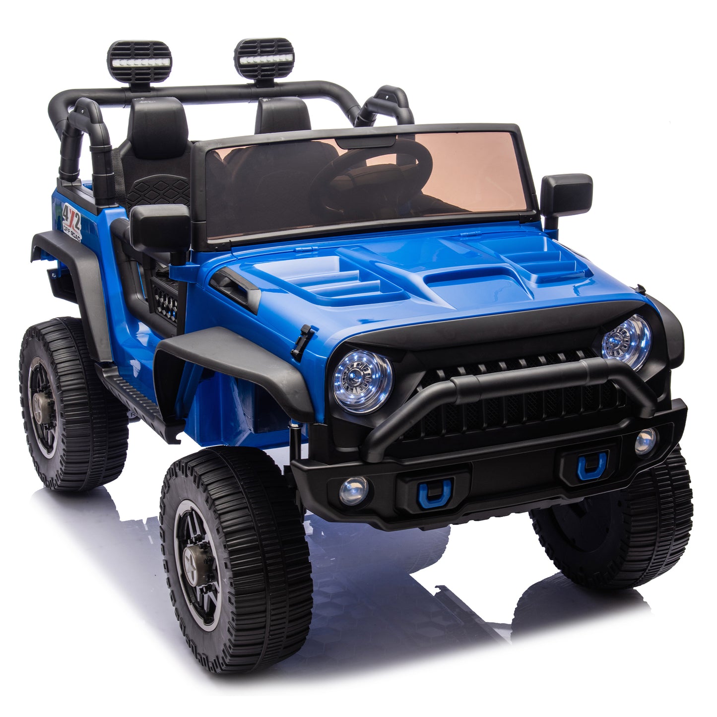 24V Two-Seater Kids Ride On Truck Car W/Parents Control,200w*2,Seat width 20.28in,Four-wheel Suspension,LED Lights,Music,MP3,Bluetooth,Two independent seat belts,Suitable for off-road For Kids Aged 3+