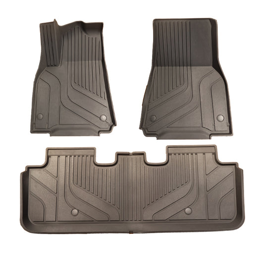 Floor Mats Fit for 2024 Tesla Model Y New Generation Full Set Black Floor Mats Custom Fit for 2023 New Version Tesla Model Y