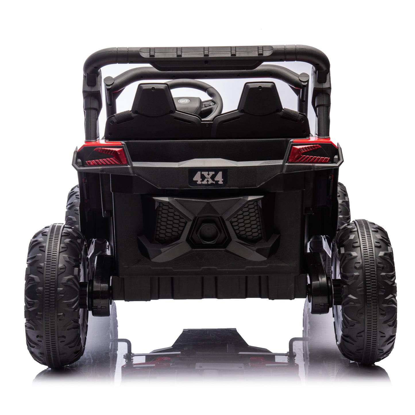 24V Two-Seater Kids Ride On UTV W/Parents Remote Control,Four-Wheel Suspension,Slow Start,Large wheel design,Anti-collision bar,Storage space,Music,USB,Bluetooth,Volume control,LED lights for Kids 3+.