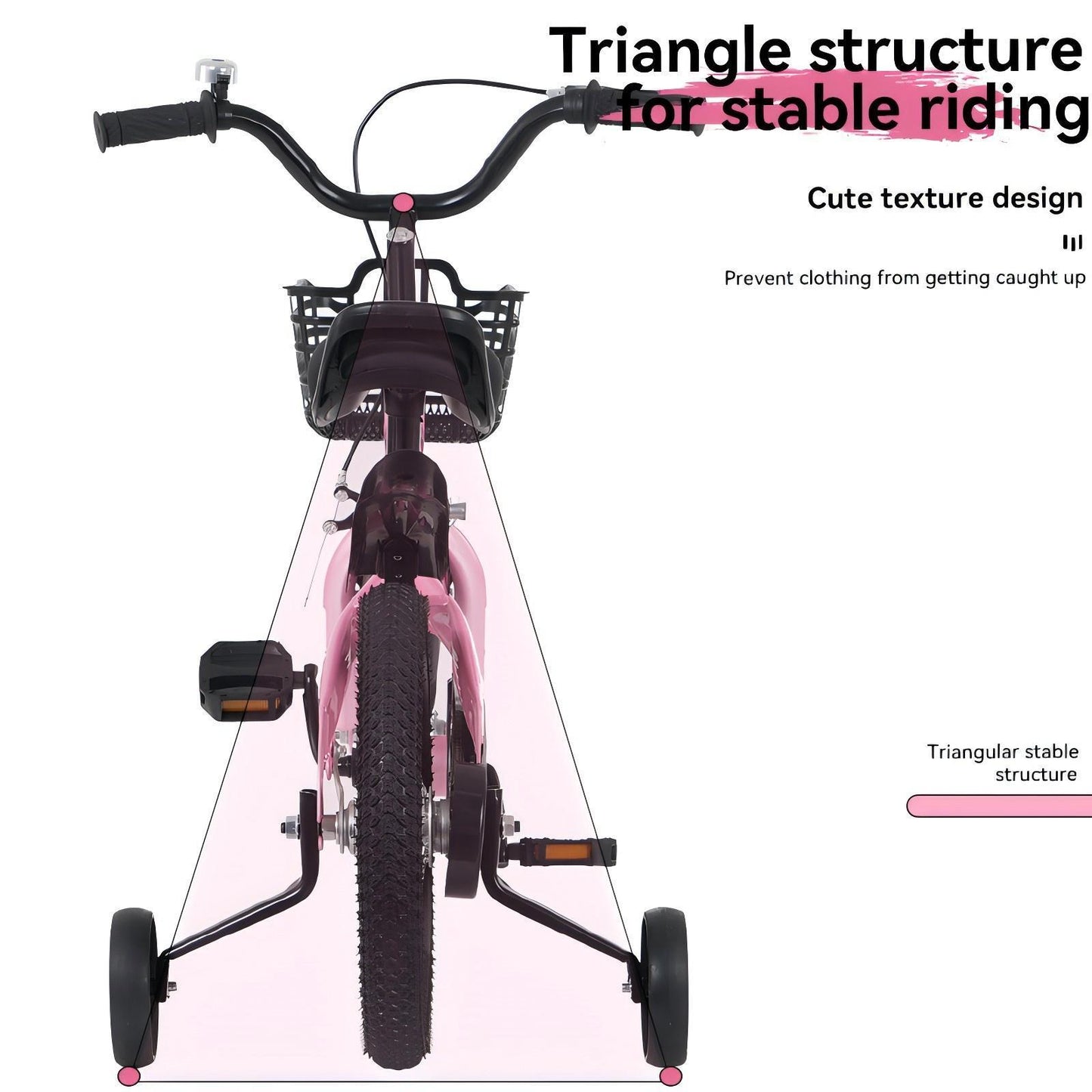 FKZNPJ 18 inch sporty kids bike with training wheels and stand Adjustable saddle Suitable for boys and girls aged 5-10 years tall Height 45-57 inches Available in a variety of colors