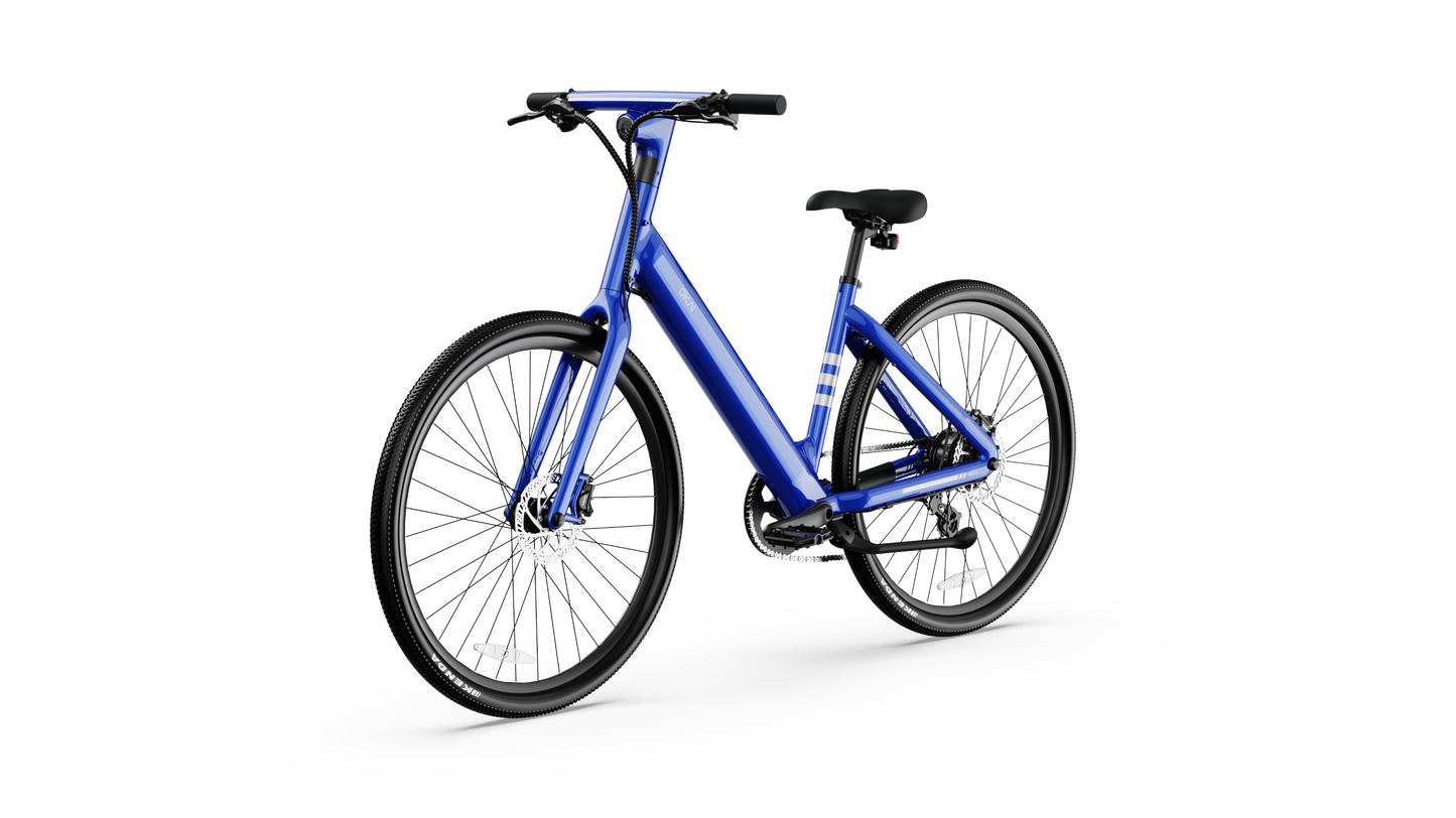 Minimalist Fitness Step-through e-Bike w/ up to 62 miles Max Operating Range and 20 MPH Max Speed - Bolt Blue