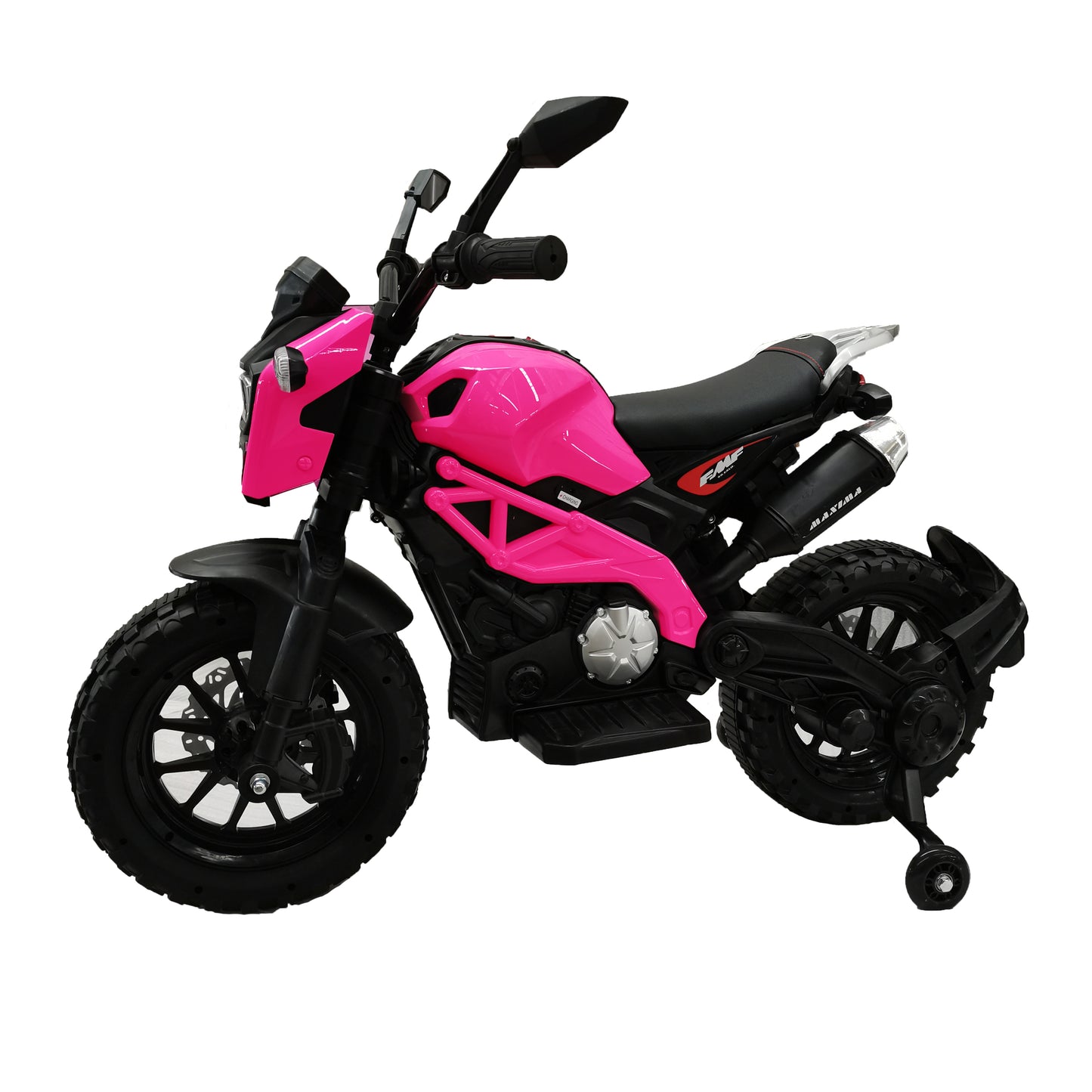 Electric Motorcycle for Kids, kids ride on motorcycle,  12V Electric Dirt Bike with Training Wheels, Hand Racing Foot Brake,PU seat, Ride on Motorcycle for 3~6 years Boys Girls gift