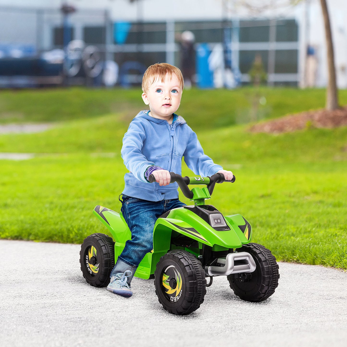 6V Kids ATV 4-Wheeler Ride on Car, Electric Motorized Quad Battery Powered Vehicle with Forward/Reverse Switch for 18-36 Months Old Toddlers, Green