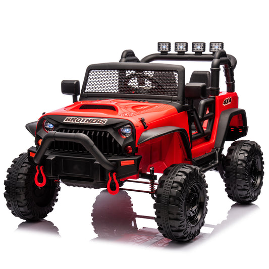 24V Kids Ride On 400W Electric toy car W/Parents Control,Four-wheel suspension,Front and rear LED searchlight,With Bluetooth,MP3,USB,Music,Volume adjustment,Light control and Power display For Kids 3+