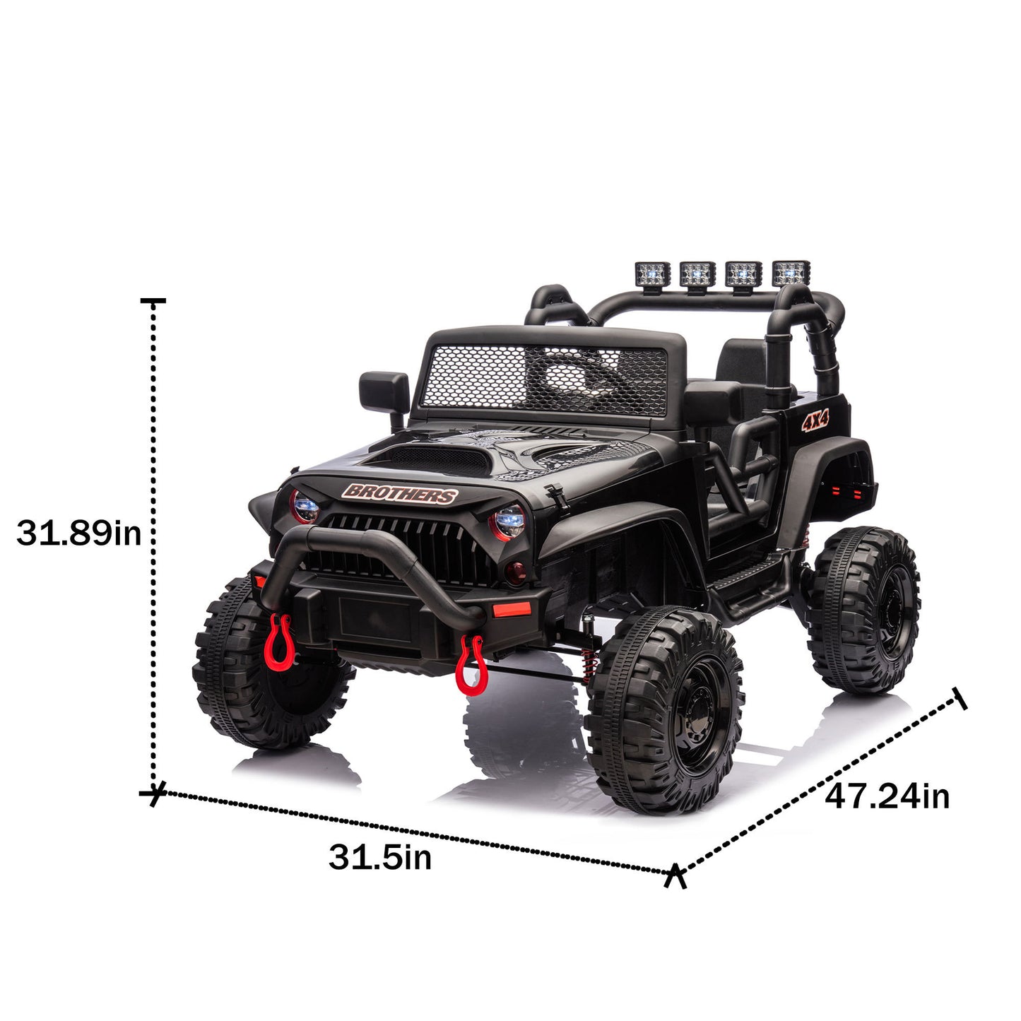 24V Kids Ride On 400W Electric toy car W/Parents Control,Four-wheel suspension,Front and rear LED searchlight,With Bluetooth,MP3,USB,Music,Volume adjustment,Light control and Power display For Kids 3+