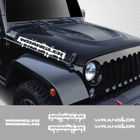 2PCS Car Hood Cover Engine Stickers For Jeep Wrangler JK JL TJ YJ Unlimited DIY Exterior Tuning Accessories Vinyl Bonnet Decals