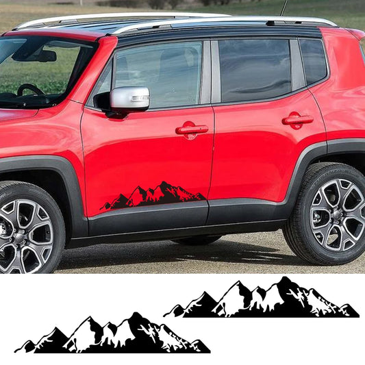 2PCS Car Stickers For Jeep Renegade Liberty Patriot Wrangler JK Grand Cherokee Rubicon Compass Vinyl Mountain Decals Accessories