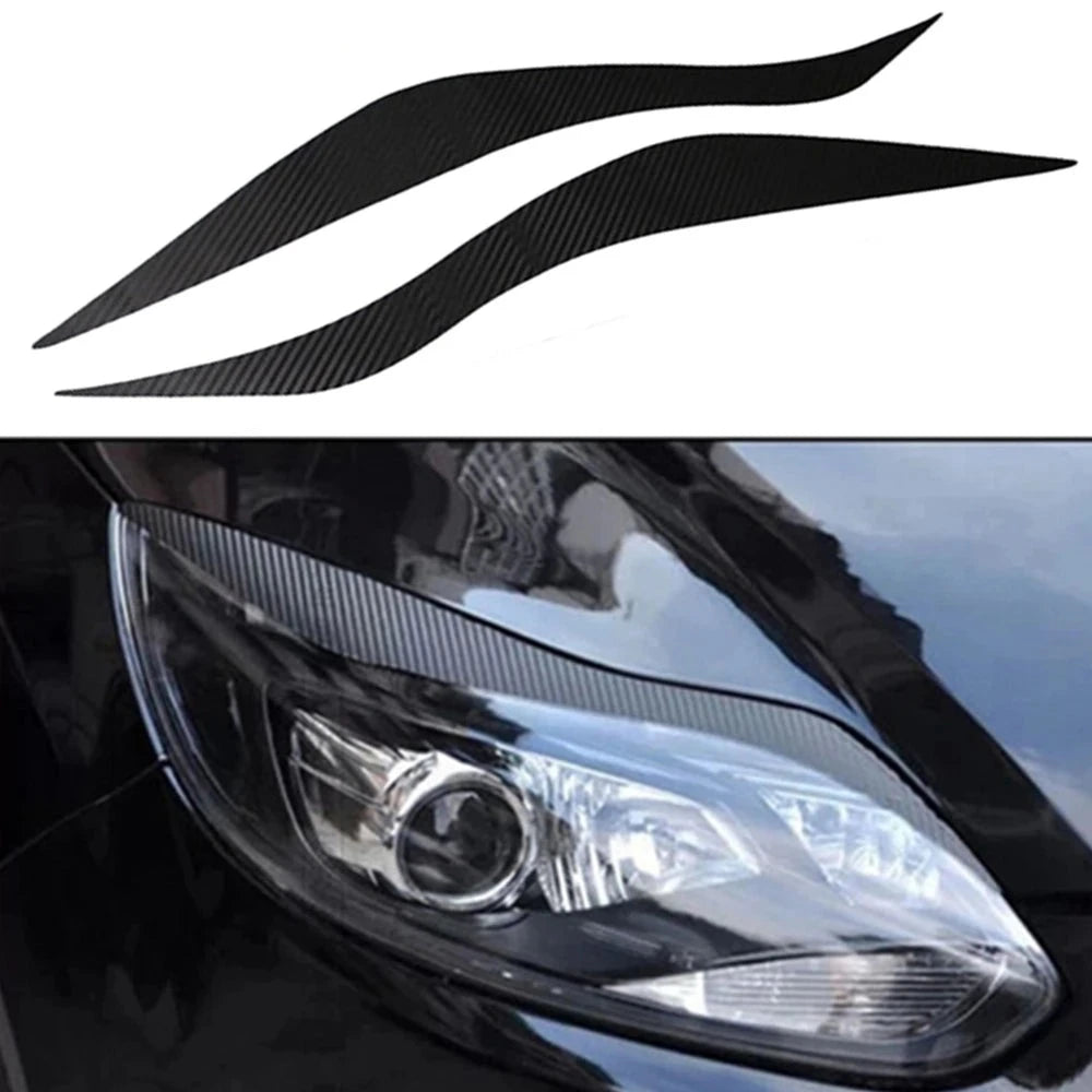 Car Carbon Fiber Headlights Brow Sticker Exterior Accessories Decoration Products For Ford Focus 3 2012 2013 2014 Free Shipping