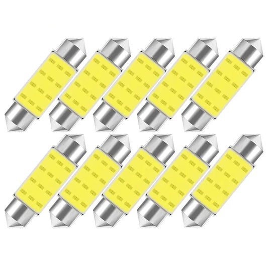 10 PCS C5W LED Bulb C10W Festoon 31/36/39/41/42mm 12V COB 7000K White Car Interior Dome Reading Lights Trunk License Plate Lamp