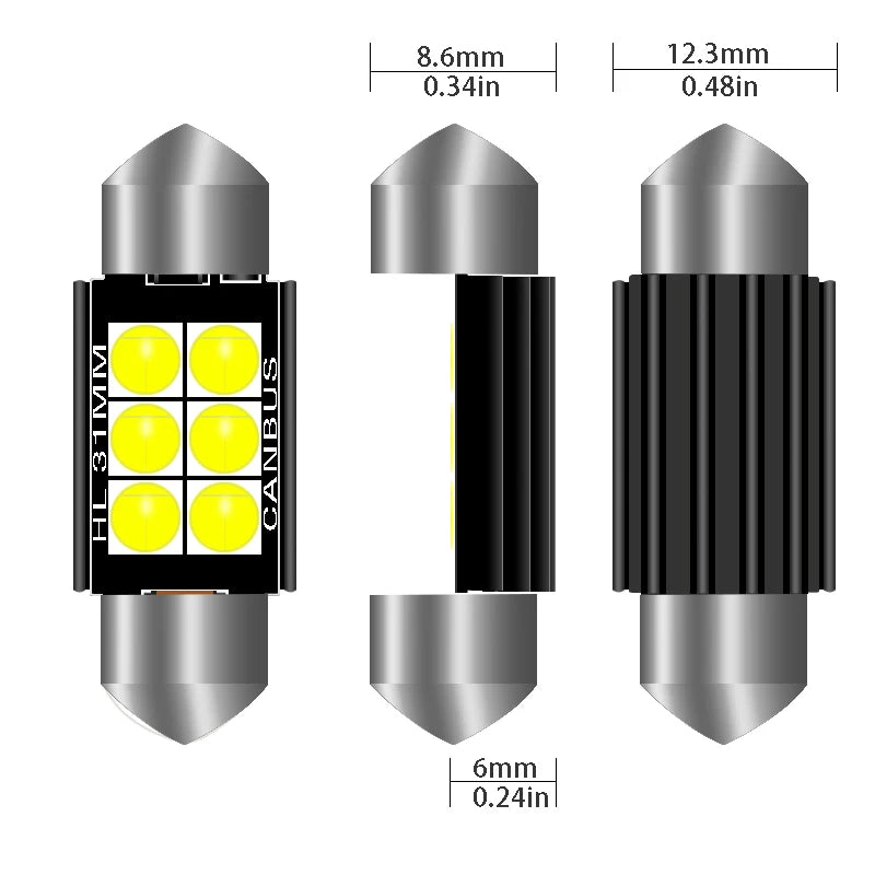 1pcs 3030 Festoon 31mm 36mm 39mm 41/42mm C5W Led Bulb CANBUS C10W Dome Reading Lamp Car Beleuchtung Interior License Plate Light