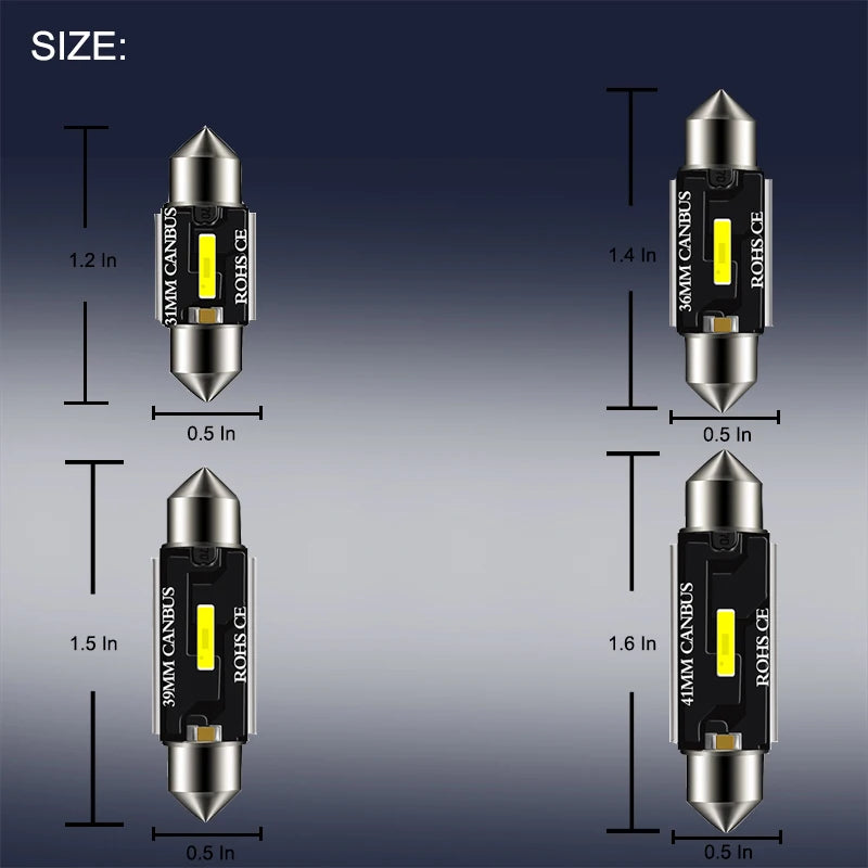 2x C5W LED CSP 1860 Signal Lamp Canbus Bulb 31mm 36mm 39mm 41mm Festoon Light C10W LED Auto Interior Reading Dome Light