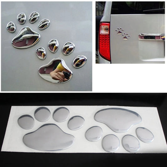 2PCS Auto Accessories Car Sticker Cool Design Paw 3D Animal Dog Cat Footprint Decal Car PVC sticker car decal