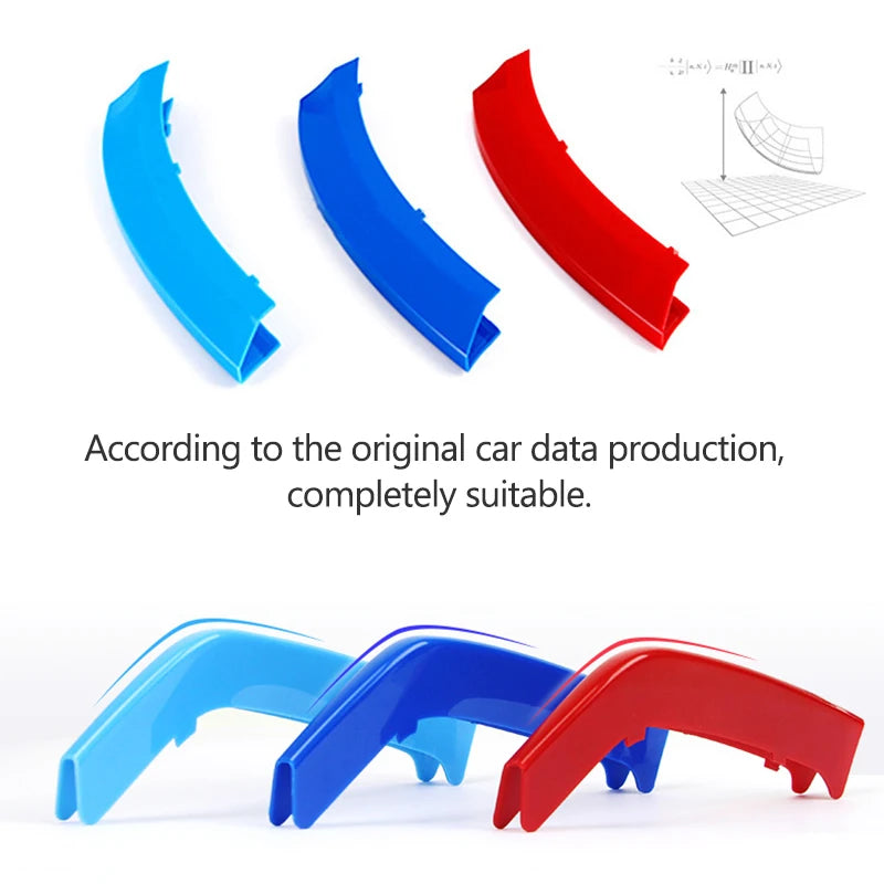 Atreus 3pcs 3D Car Front Grille Trim Strips Cover Motorsport Stickers For BMW F30 F10 3 5 Series M Power Performance Accessories