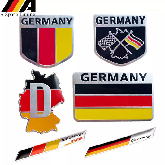 3D Metal Germany German National Flag Badge Car Front Grill Grille Emblem Sticker Racing Sports Decal for VW Benz BMW Audi Sline