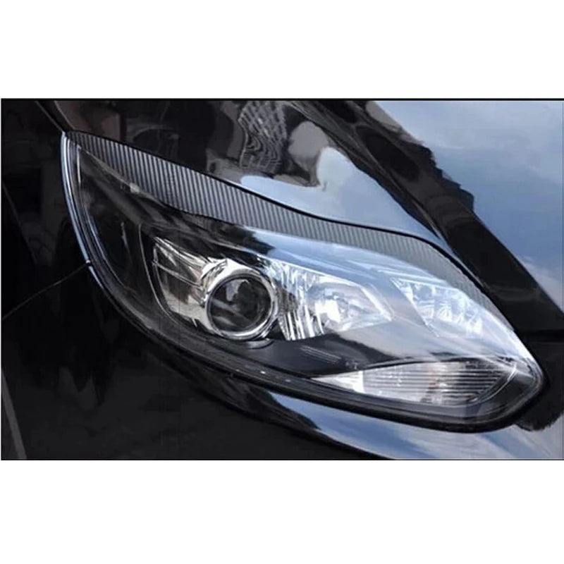 Car Carbon Fiber Headlights Brow Sticker Exterior Accessories Decoration Products For Ford Focus 3 2012 2013 2014 Free Shipping