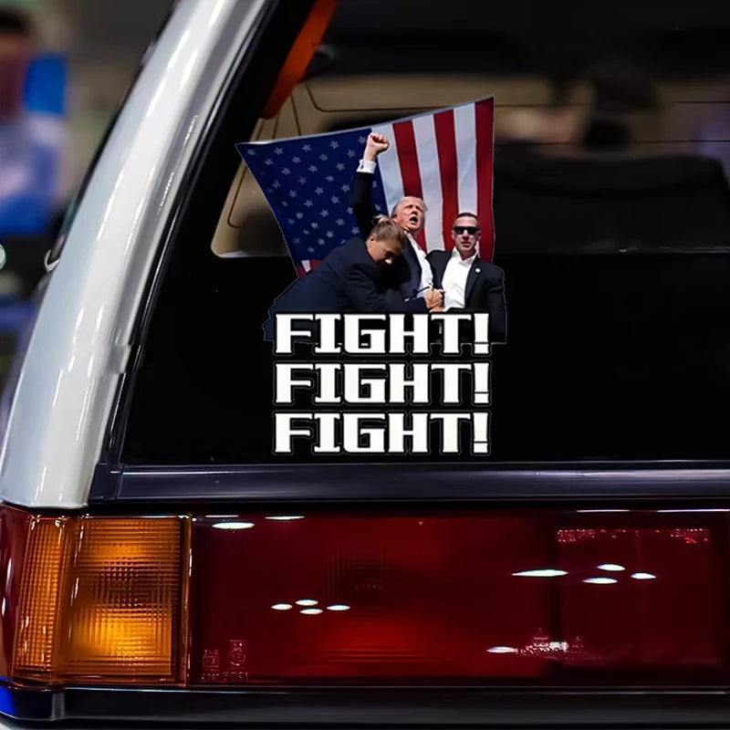 TRUMP FIGHT Car Stickers Auto Window Trunk Waterproof Vehicle Decoration Durable Trump Shooting Vinyl Decals