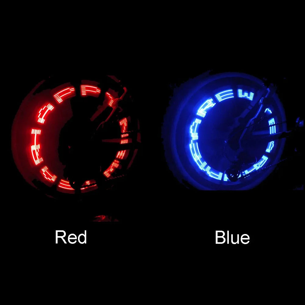 1Pcs Neon Bike Spoke Lights Bicycle Valve Cap Flash Letter Neon Lamp LED Wheel Spoke Decorate Light Bike Motorcycle Accessories