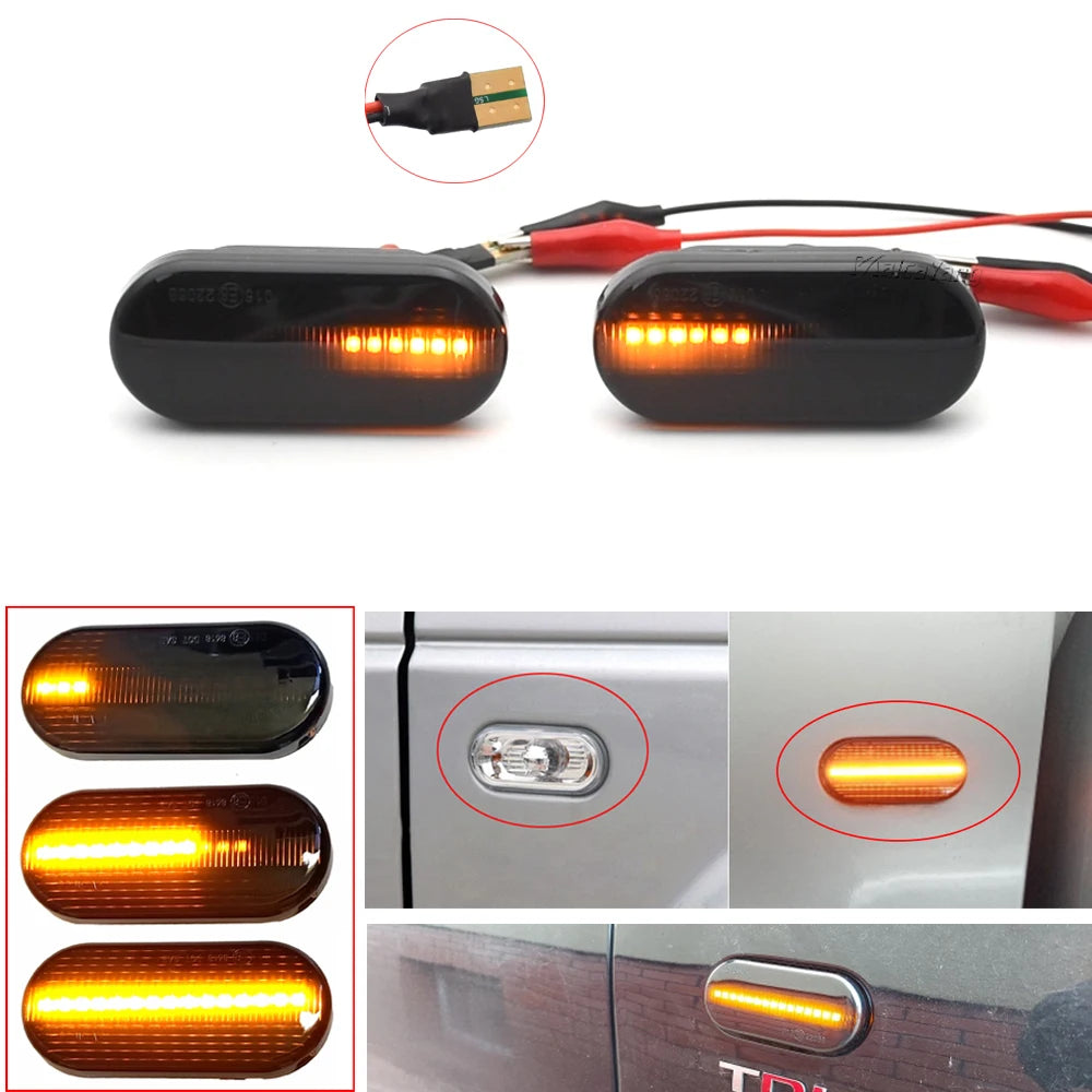 For VW Golf 3 4 MK3 MK4 Passat 3BG Polo 6N 9N Bora Vento Dynamic Side Marker Turn Signal Sequential Blinker Light