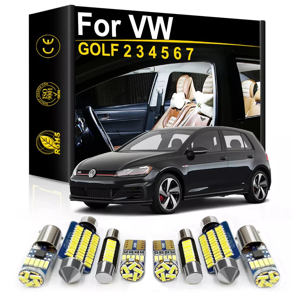 For Volkswagen VW GOLF 2 3 4 5 6 7 MK2 MK3 MK4 MK5 MK6 MK7 Accessories Car Interior LED Light Canbus Indoor Lamp Bulbs Kit