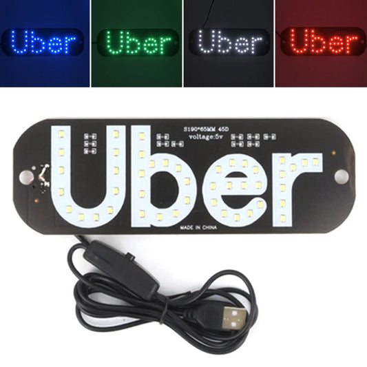 12V LED Car For UBER Cab Indicator Lamp Windscreen Sign Windshield Light Brightness Lamp Signal Lamp Decoration Light Car Lights