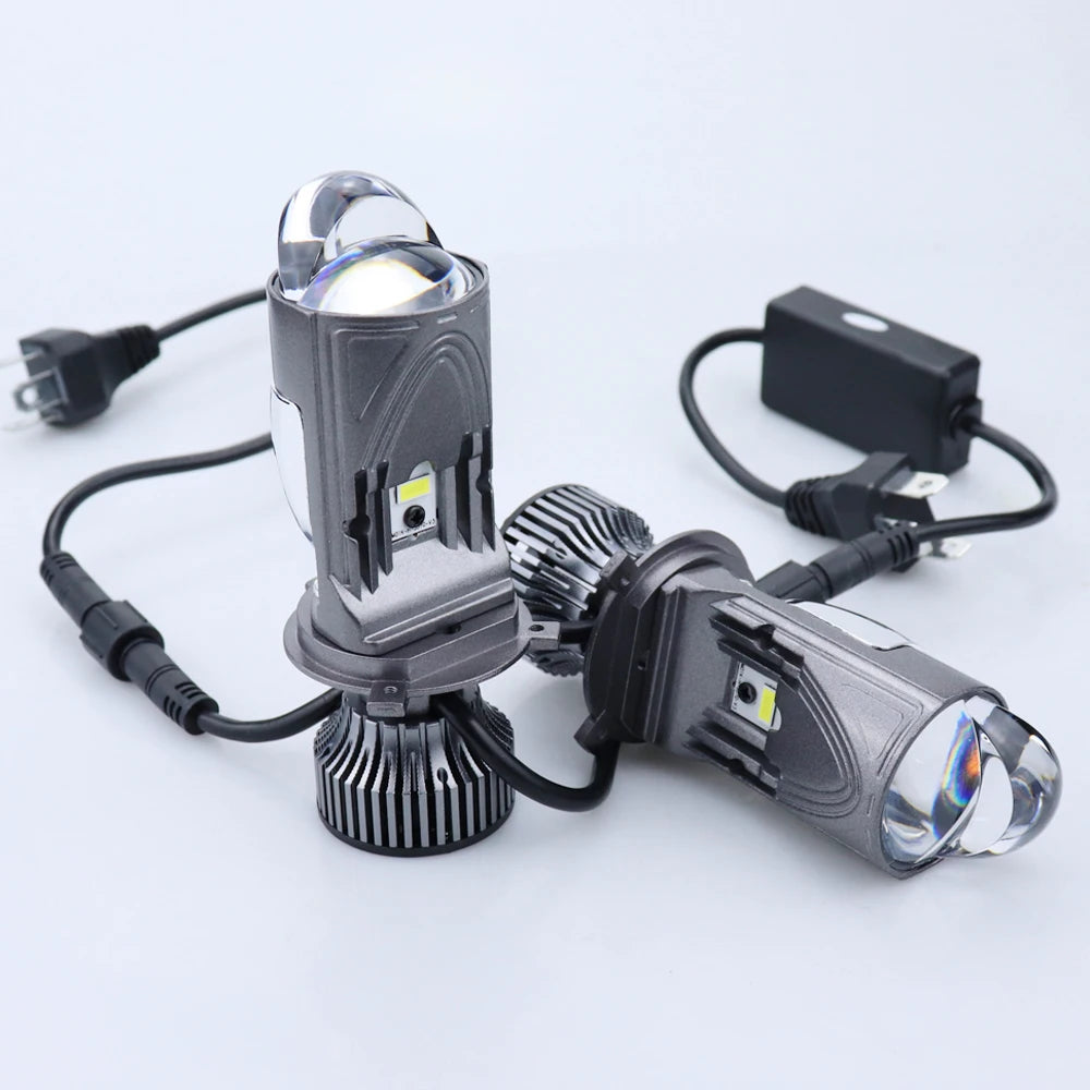 H4 LED Projector 1000000LM 1300W Car Headlight Bulbs Bi LED Lens Auto H4 Mini Projector Lens Headlight Turbo Lamp LHD 12V 24V