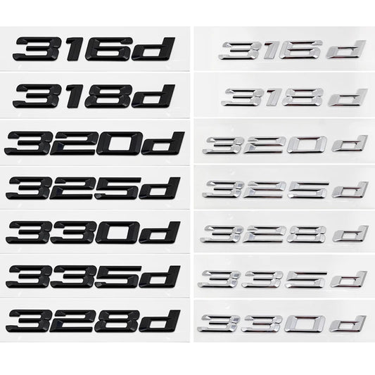 3D ABS 320d 325d 328d 330d 335d 318d Car Trunk Letters Logo Badge Emblem Decals Sticker For BMW 3 series E46 E90 F30 F31 F34 G20