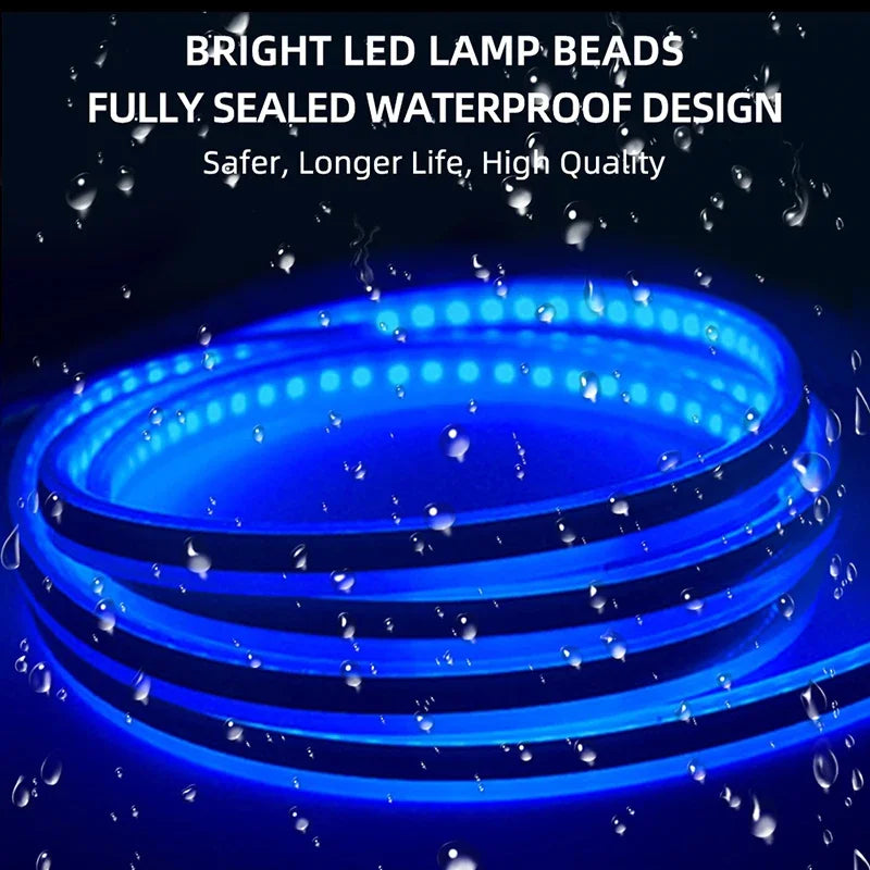 LED Car Hood Atmosphere Lght Strip Waterproof Auto Exterior Decoration Lighting Decorative Headlights Ambient Lamp 12V Universal