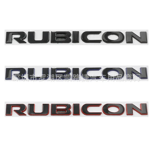 Car 3D Metal Rubicon Letter Logo Trunk Fender Badge Emblem Decals Sticker For Jeep Wrangler Unlimited TJ JK TJ YK JL Accessories