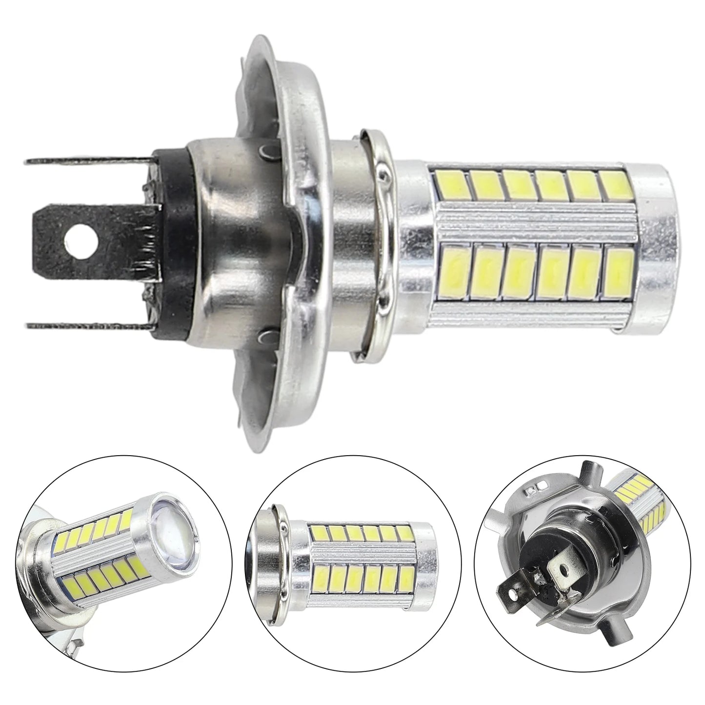 1pc H4 H7 LED Headlight Car LED Fog Light 33SMD H4 H7 H1 H3 6000K Super Bright 12V Auto Driving Running Lamps