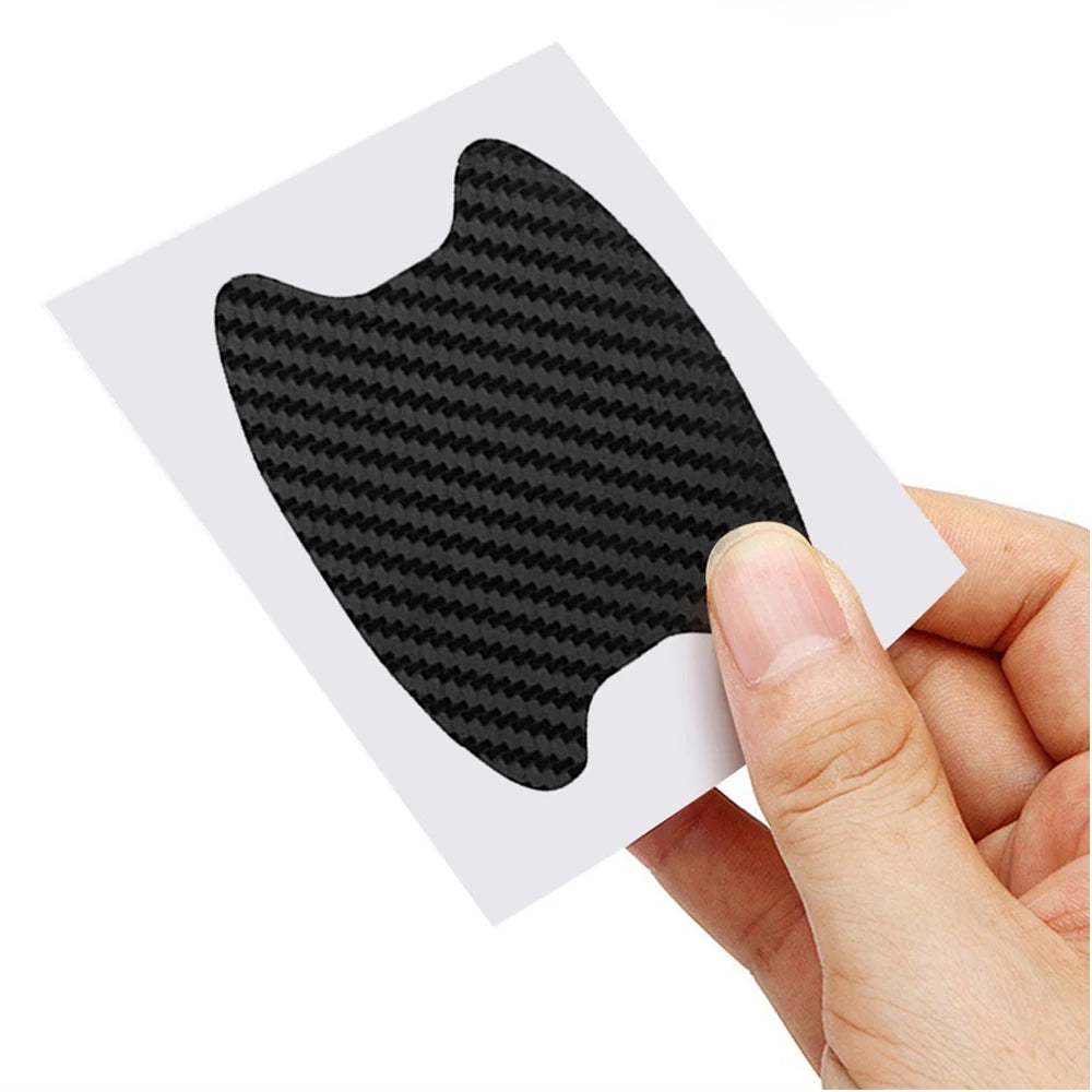 4Pcs 1Set 3D Car Door Sticker Carbon Fiber Scratches Resistant Cover Auto Handle Protection Film Exterior Styling Accessories