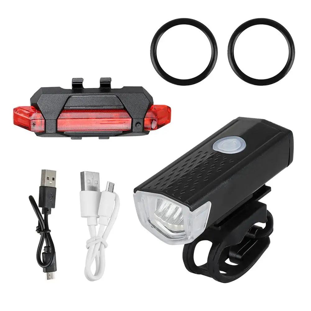 USB LED Bike Bicycle Lights Rechargeable Set Mtb Road Bike Front Rear Headlights Lamp Cycling Accessories