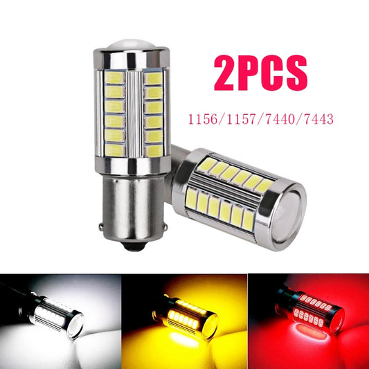 2x 1156 LED BA15S P21W PY21W BAY15D 5630 5730 33SMD LED Bulb BAU15S P21/5W 12V For Signal Lights Reverse Lamp