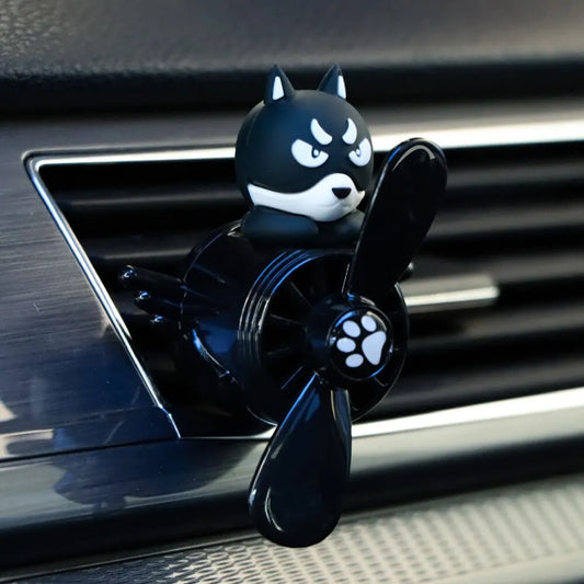 Car Air Freshener Aromatherapy Pilot Rotating Propeller Air Outlet Fragrance Flavor Cat Dog Duck Husky Pilot Auto Decoration