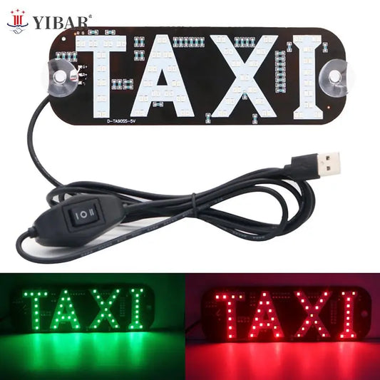 Taxi Light,Dual Colors Taxi LED Sign Decor, 2 Color Changeable Taxi LED Light, Hook On Car Window With USB (Red And Green, USB)