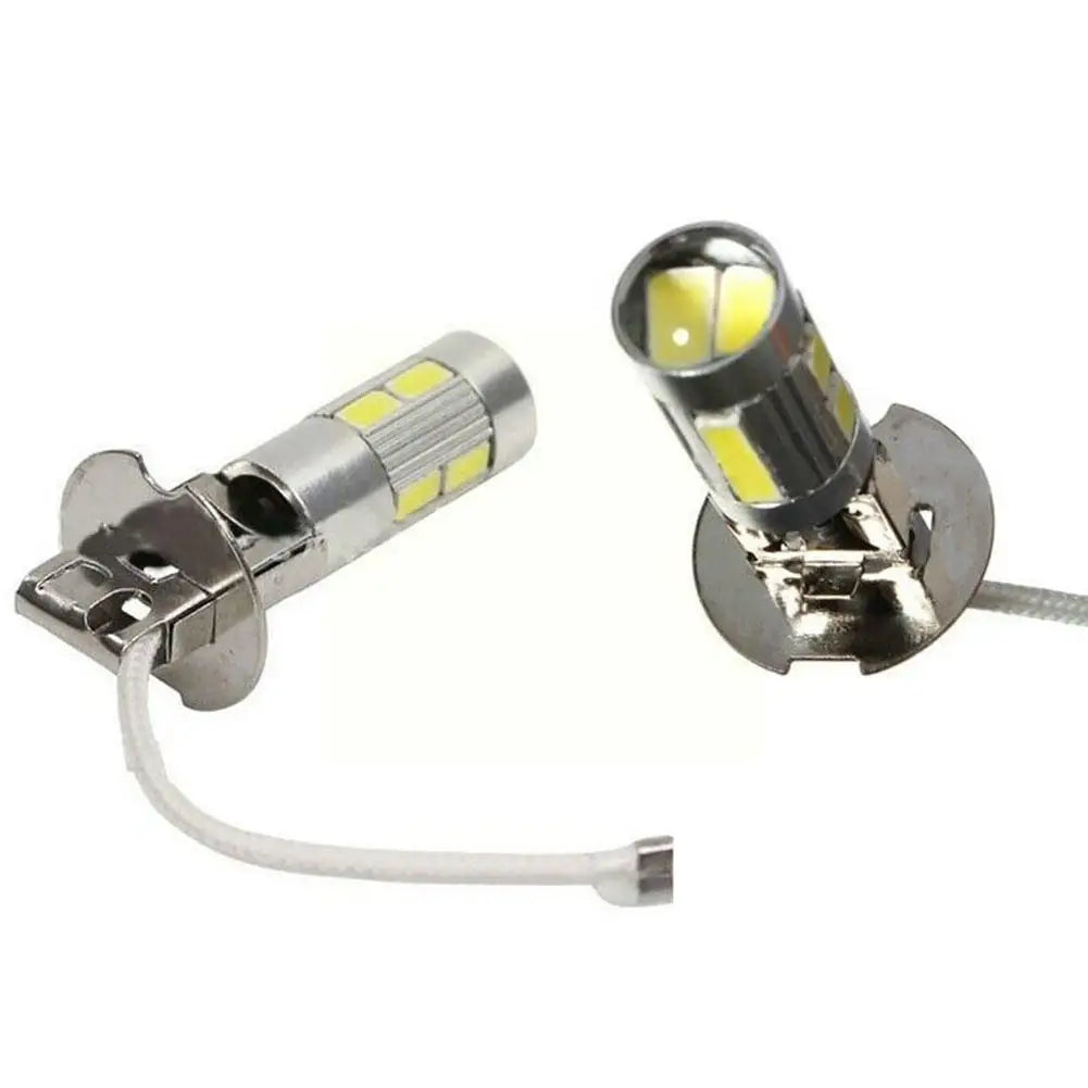 1Pcs H1 H3 Car LED Bulb 12V 6000K White Super Bright 5630 High Auto Car Driving Power DRL Lamp Fog Light 10-SMD J0C5