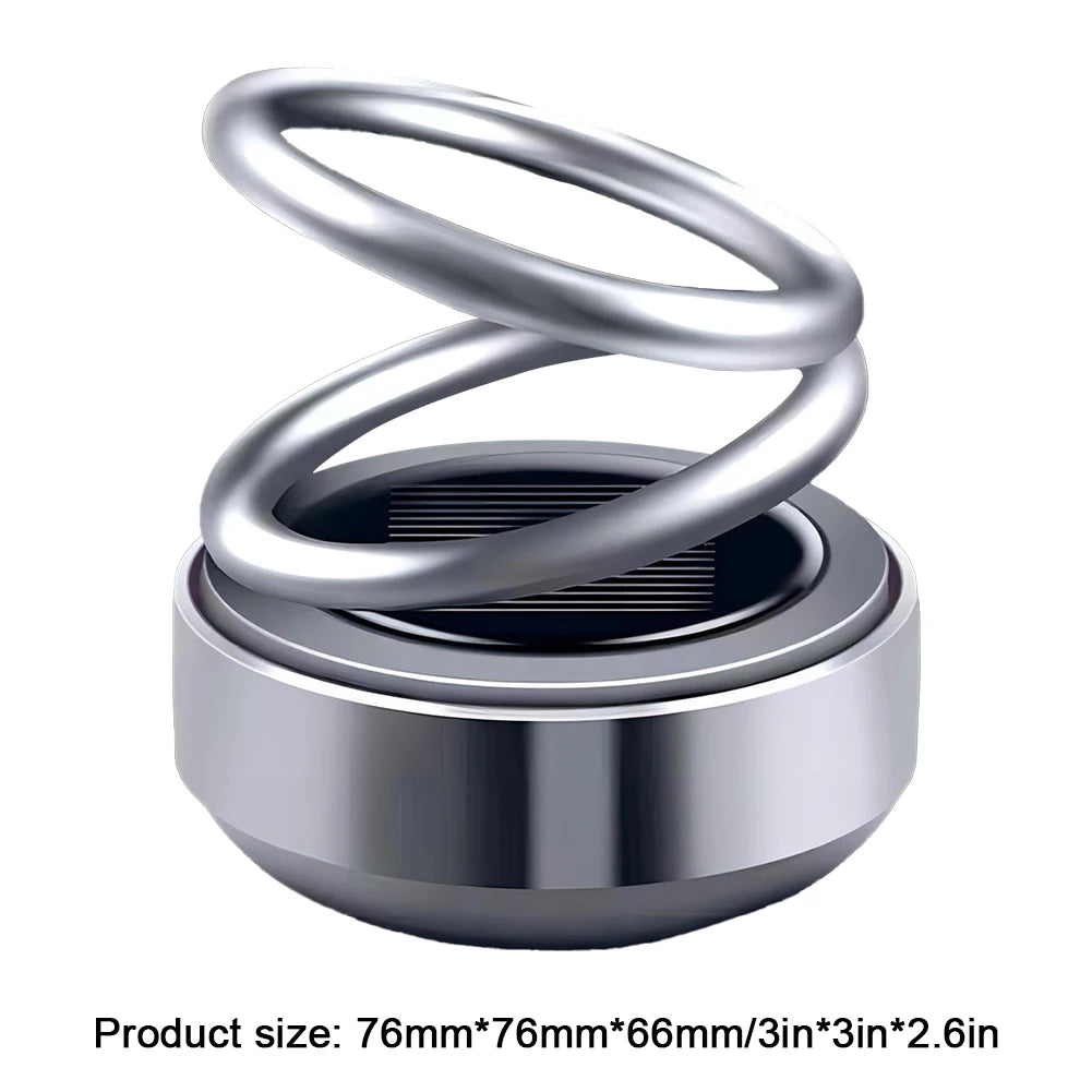 Car Air Freshener Solar Powered Double Ring Rotating Air Cleaner Automobile Interior Perfume Fragrance Diffuser Aromatherapy