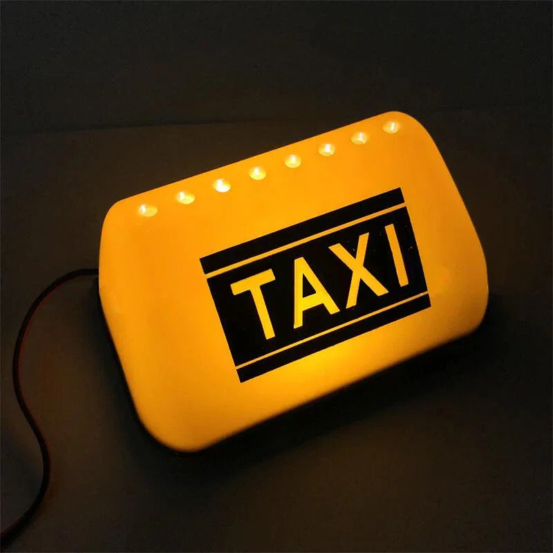 Car Taxi Light LED Sign Decor Glowing Decor Auto Dome Light 12V Waterproof Signs Lights TAXI Suction Magnet Taxi Lights TAXI-COB