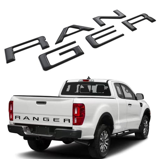 Car 3D ABS Rear Trunk Chrome Letters Logo Badge Emblem Decals Styling Sticker For Ford RANGER Wildtrack Pickup Truck Accessories